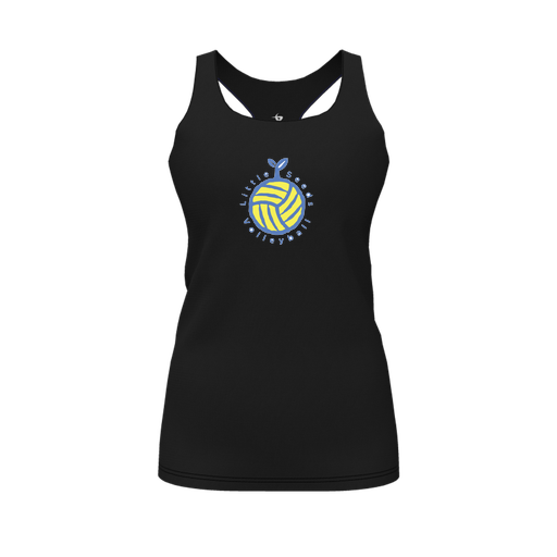 [CUS-DFW-RCBK-PER-BLK-FYS-LOGO1] Racerback Tank Top (Female Youth S, Black, Logo 1)