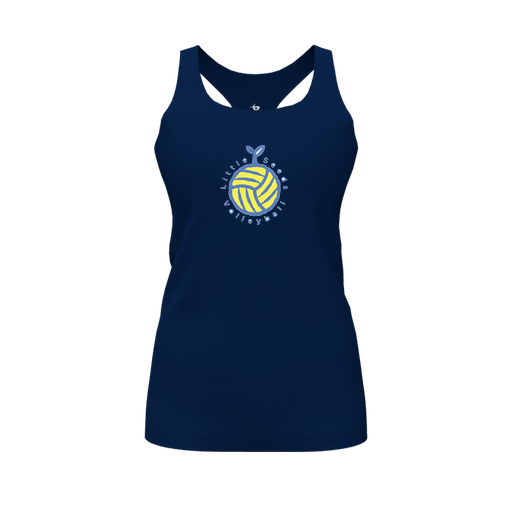 [CUS-DFW-RCBK-PER-NVY-FYS-LOGO1] Racerback Tank Top (Female Youth S, Navy, Logo 1)