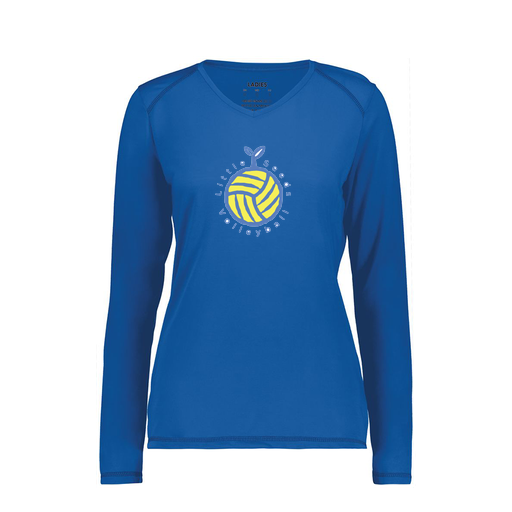 [6847.060.XS-LOGO1] Women's SoftTouch Long Sleeve (Female Adult XS, Royal, Logo 1)