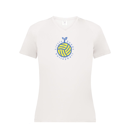 [2792.005.XS-LOGO1] Ladies Smooth Sport V-Neck T-Shirt (Female Adult XS, White, Logo 1)