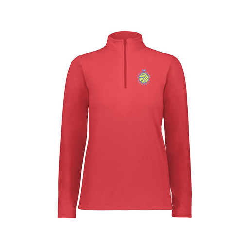 [6864.083.XS-LOGO1] Ladies MicroFleece 1/4 Zip Pullover (Female Adult XS, Red, Logo 1)