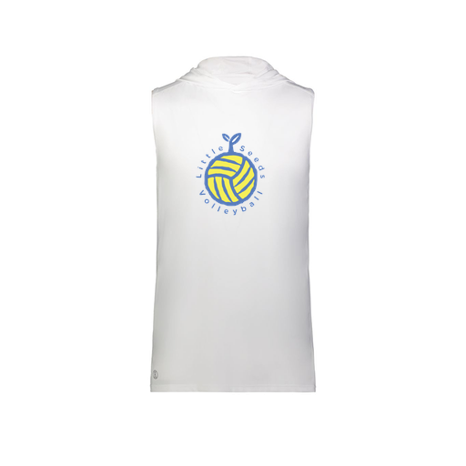 [222590.005.XS-LOGO1] Men's CoolDry Sleeveless Hoodie (Adult XS, White, Logo 1)