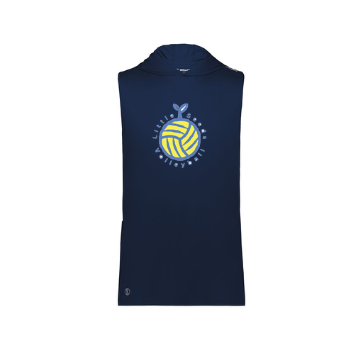 [222590.065.XS-LOGO1] Men's CoolDry Sleeveless Hoodie (Adult XS, Navy, Logo 1)