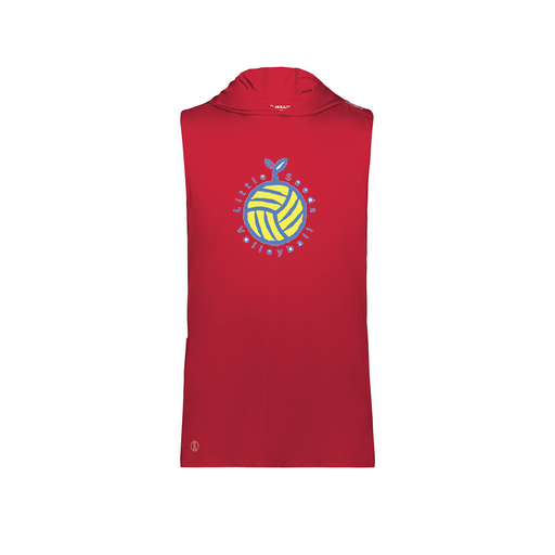 [222590.083.XS-LOGO1] Men's CoolDry Sleeveless Hoodie (Adult XS, Red, Logo 1)