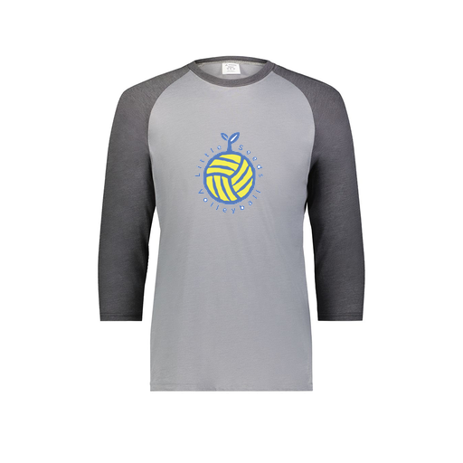 [6880.30V.S-LOGO1] Youth Vintage 3/4 T-Shirt (Youth S, Gray, Logo 1)