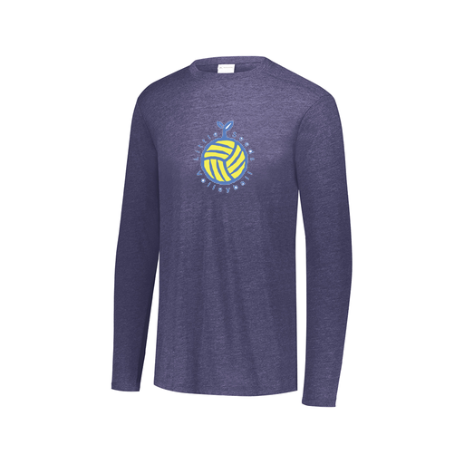 [FTLCUBNV-AXS-LOGO1] Decker Men's Tri-Blend T-Shirt - Long Sleeve (Adult XS, Navy, Logo 1)