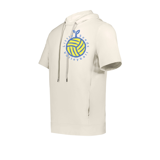 [222505.907.S-LOGO1] Men's Venturs Soft Knit Short Sleeve Hoodie (Adult S, White, Logo 1)