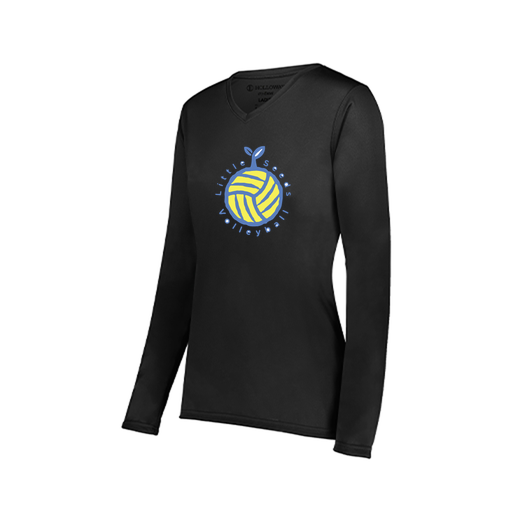 [222824.080.S-LOGO1] Ladies LS Smooth Sport Shirt (Female Adult S, Black, Logo 1)