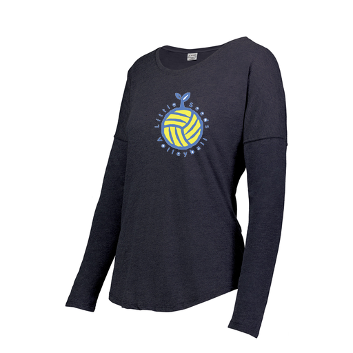 [FTLCUBNV-FAXS-LOGO1] Decker Women's Tri-Blend T-Shirt - Long Sleeve (Female Adult XS, Navy, Logo 1)