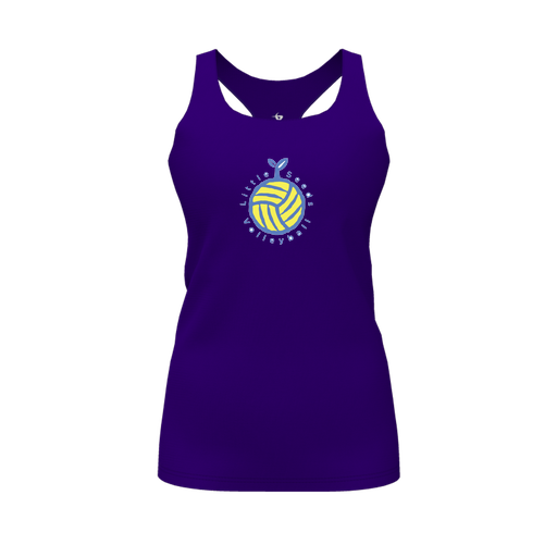 [FT0TRBPP-FYS-LOGO1] Decker Racerback Tank Top (Female Youth S, Purple, Logo 1)