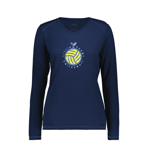 [6847.065.XS-LOGO1] Women's SoftTouch Long Sleeve (Female Adult XS, Navy, Logo 1)