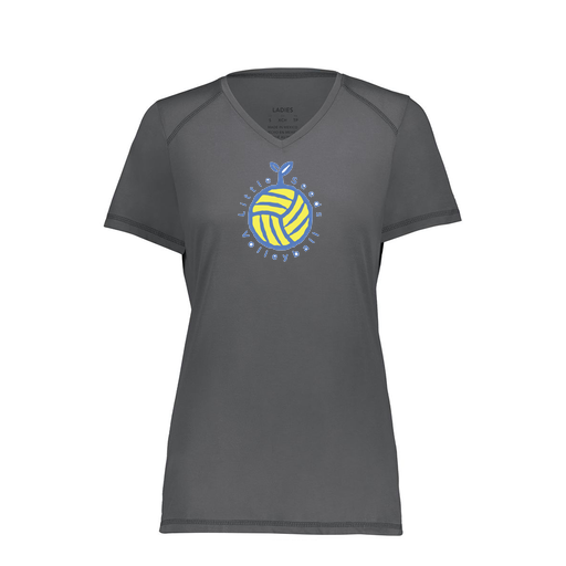 [6844.98D.XS-LOGO1] Women's SoftTouch Short Sleeve (Female Adult XS, Gray, Logo 1)