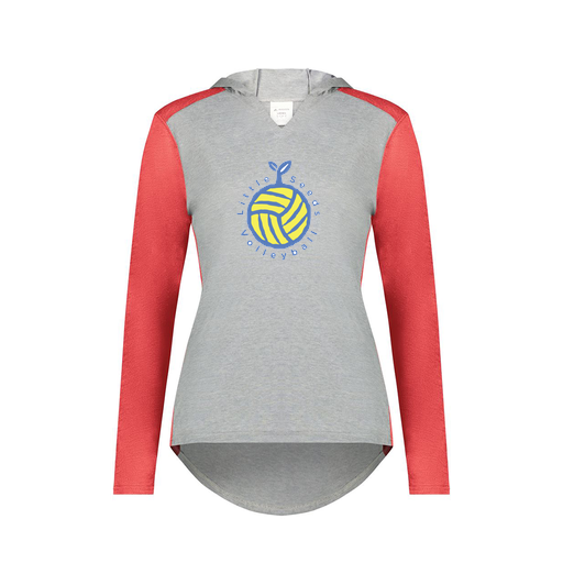 [6902.27V.XS-LOGO1] Ladies Vintage Hoodie (Female Adult XS, Red, Logo 1)