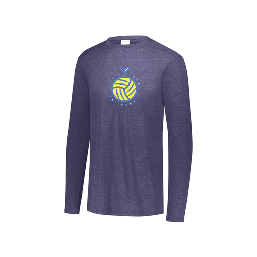 [FTLCUBNV-YS-LOGO1] Decker Youth Tri-Blend T-Shirt - Long Sleeve (Youth S, Navy, Logo 1)